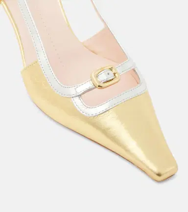 Roger Vivier Viv' Canard metallic leather slingback pumps | Thumbnail 2 Roger Vivier Viv' Canard metallic leather slingback pumps | Thumbnail 2