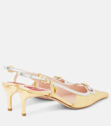 Roger Vivier Viv' Canard metallic leather slingback pumps | Thumbnail 3 Roger Vivier Viv' Canard metallic leather slingback pumps | Thumbnail 3
