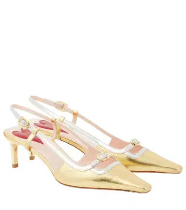 Roger Vivier Viv' Canard metallic leather slingback pumps | Thumbnail 1 Roger Vivier Viv' Canard metallic leather slingback pumps | Thumbnail 1
