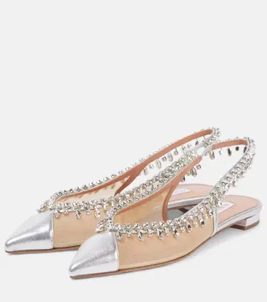 Aquazzura Temptation Crystal mesh slingback flats | Thumbnail 4 Aquazzura Temptation Crystal mesh slingback flats | Thumbnail 4