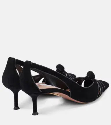 Aquazzura Premiere 50 leather-trimmed suede pumps | Thumbnail 3 Aquazzura Premiere 50 leather-trimmed suede pumps | Thumbnail 3