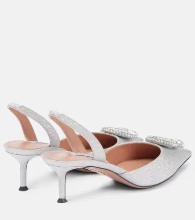 Aquazzura Crystal Hoop 50 glitter slingback pumps | Thumbnail 4 Aquazzura Crystal Hoop 50 glitter slingback pumps | Thumbnail 4