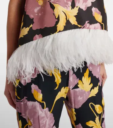 La DoubleJ La Scala feather-trimmed asymmetrical top | Thumbnail 4 La DoubleJ La Scala feather-trimmed asymmetrical top | Thumbnail 4