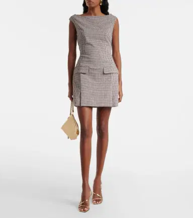 Staud Walker checked minidress | Thumbnail 4 Staud Walker checked minidress | Thumbnail 4