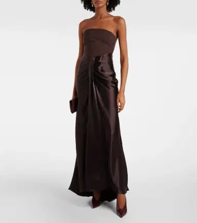 Staud Wayfaring gathered strapless midi dress | Thumbnail 2 Staud Wayfaring gathered strapless midi dress | Thumbnail 2