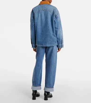 Bottega Veneta Padded suede-trimmed denim jacket | Thumbnail 4 Bottega Veneta Padded suede-trimmed denim jacket | Thumbnail 4
