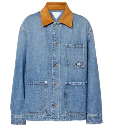 Bottega Veneta Padded suede-trimmed denim jacket | Thumbnail 1 Bottega Veneta Padded suede-trimmed denim jacket | Thumbnail 1