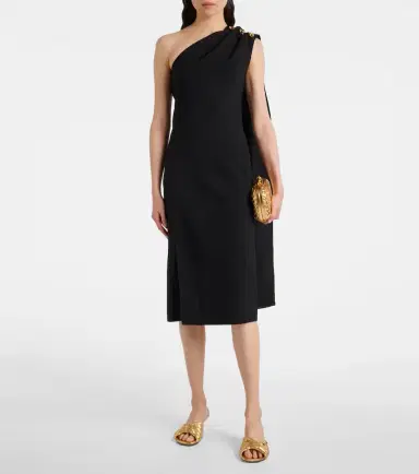 Bottega Veneta One-shoulder crêpe midi dress | Thumbnail 4 Bottega Veneta One-shoulder crêpe midi dress | Thumbnail 4