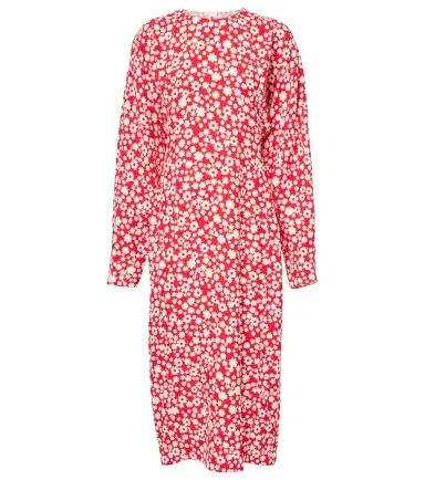 Marni Floral enver satin midi dress | Thumbnail 1 Marni Floral enver satin midi dress | Thumbnail 1