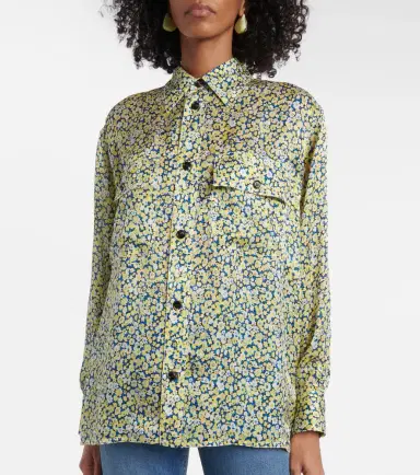 Bottega Veneta Daisy floral silk charmeuse shirt | Thumbnail 4 Bottega Veneta Daisy floral silk charmeuse shirt | Thumbnail 4