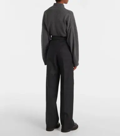 Brunello Cucinelli High-rise wool wide-leg pants | Thumbnail 6 Brunello Cucinelli High-rise wool wide-leg pants | Thumbnail 6