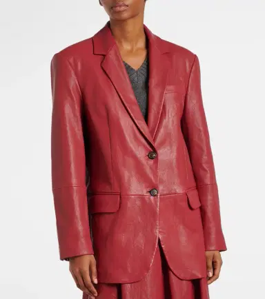 Brunello Cucinelli Leather Blazer | Thumbnail 2 Brunello Cucinelli Leather Blazer | Thumbnail 2