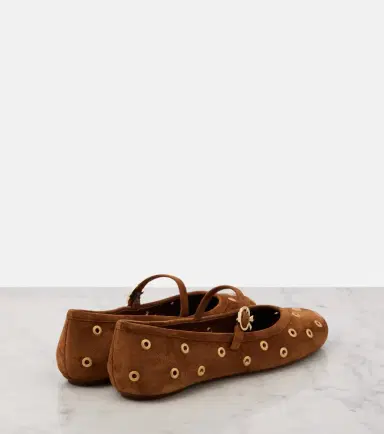 Gianvito Rossi Studded suede Mary Jane flats | Thumbnail 3 Gianvito Rossi Studded suede Mary Jane flats | Thumbnail 3