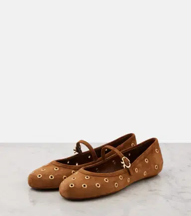 Gianvito Rossi Studded suede Mary Jane flats | Thumbnail 4 Gianvito Rossi Studded suede Mary Jane flats | Thumbnail 4