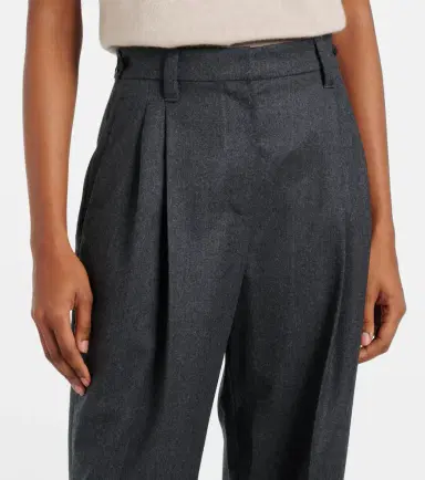 Brunello Cucinelli Baggy Sartorial high-rise wool straight pants | Thumbnail 3 Brunello Cucinelli Baggy Sartorial high-rise wool straight pants | Thumbnail 3