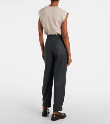 Brunello Cucinelli Baggy Sartorial high-rise wool straight pants | Thumbnail 5 Brunello Cucinelli Baggy Sartorial high-rise wool straight pants | Thumbnail 5