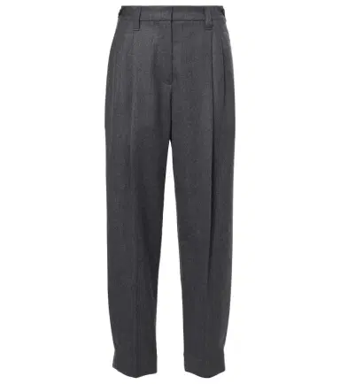 Brunello Cucinelli Baggy Sartorial high-rise wool straight pants | Thumbnail 1 Brunello Cucinelli Baggy Sartorial high-rise wool straight pants | Thumbnail 1