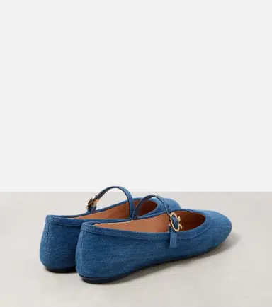 Gianvito Rossi Carla denim Mary Jane flats | Thumbnail 2 Gianvito Rossi Carla denim Mary Jane flats | Thumbnail 2