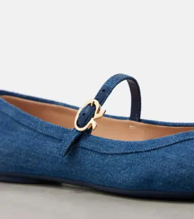 Gianvito Rossi Carla denim Mary Jane flats | Thumbnail 4 Gianvito Rossi Carla denim Mary Jane flats | Thumbnail 4