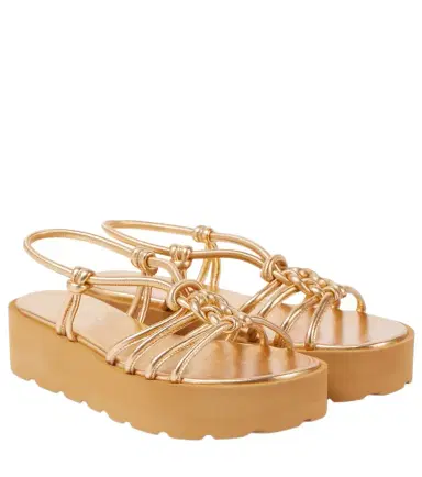 Gianvito Rossi Metallic leather sandals | Thumbnail 1 Gianvito Rossi Metallic leather sandals | Thumbnail 1