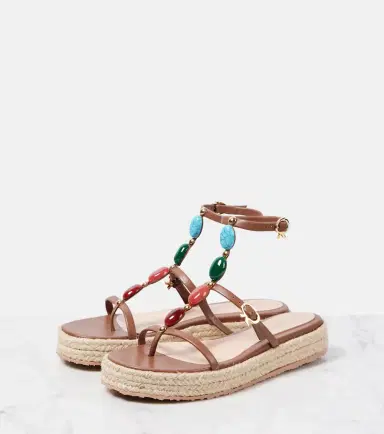 Gianvito Rossi Shanti leather espadrille sandals | Thumbnail 4 Gianvito Rossi Shanti leather espadrille sandals | Thumbnail 4