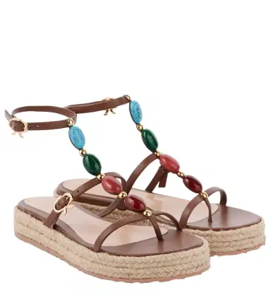 Gianvito Rossi Shanti leather espadrille sandals | Thumbnail 1 Gianvito Rossi Shanti leather espadrille sandals | Thumbnail 1