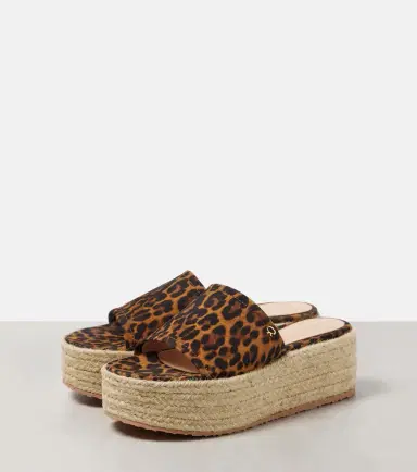 Gianvito Rossi Leopard-print suede espadrille slides | Thumbnail 3 Gianvito Rossi Leopard-print suede espadrille slides | Thumbnail 3