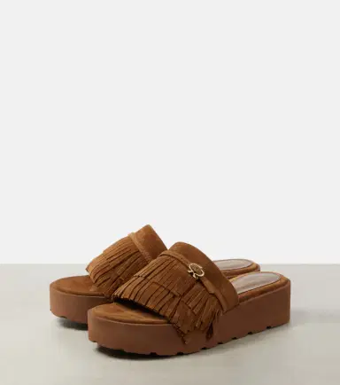 Gianvito Rossi Fringed suede slides | Thumbnail 3 Gianvito Rossi Fringed suede slides | Thumbnail 3