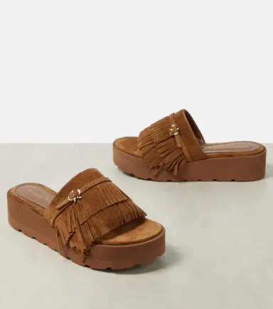 Gianvito Rossi Fringed suede slides | Thumbnail 5 Gianvito Rossi Fringed suede slides | Thumbnail 5