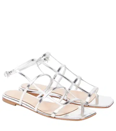 Gianvito Rossi Metallic leather sandals | Thumbnail 1 Gianvito Rossi Metallic leather sandals | Thumbnail 1