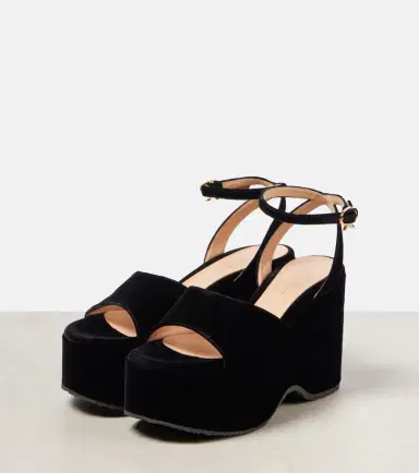 Gianvito Rossi Velvet wedge sandals | Thumbnail 2 Gianvito Rossi Velvet wedge sandals | Thumbnail 2