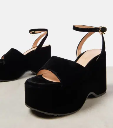 Gianvito Rossi Velvet wedge sandals | Thumbnail 3 Gianvito Rossi Velvet wedge sandals | Thumbnail 3
