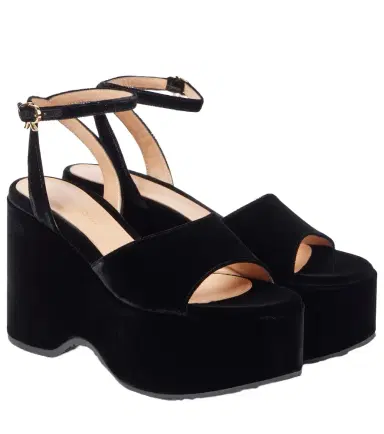 Gianvito Rossi Velvet wedge sandals | Thumbnail 1 Gianvito Rossi Velvet wedge sandals | Thumbnail 1