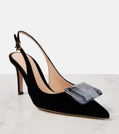 Gianvito Rossi Jaipur 85 velvet slingback pumps | Thumbnail 2 Gianvito Rossi Jaipur 85 velvet slingback pumps | Thumbnail 2