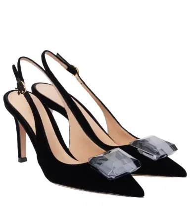 Gianvito Rossi Jaipur 85 velvet slingback pumps | Thumbnail 1 Gianvito Rossi Jaipur 85 velvet slingback pumps | Thumbnail 1