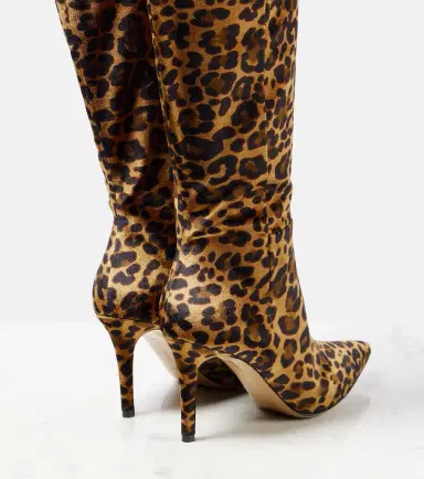 Gianvito Rossi 85 leopard-print velvet knee-high boots | Thumbnail 3 Gianvito Rossi 85 leopard-print velvet knee-high boots | Thumbnail 3