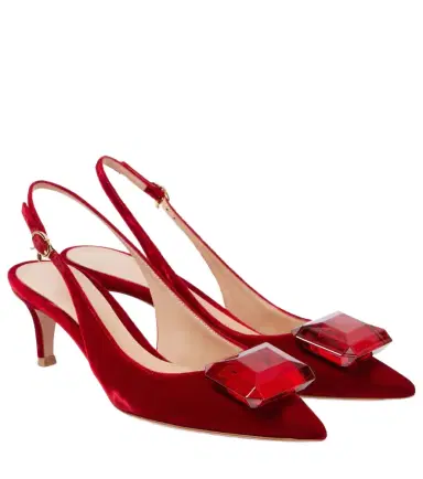 Gianvito Rossi Jaipur 55 velvet slingback pumps | Thumbnail 1 Gianvito Rossi Jaipur 55 velvet slingback pumps | Thumbnail 1
