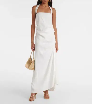 SIR Dorian ruched linen-blend maxi skirt | Thumbnail 3 SIR Dorian ruched linen-blend maxi skirt | Thumbnail 3