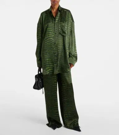 Balenciaga Printed silk satin wide-leg pants | Thumbnail 2 Balenciaga Printed silk satin wide-leg pants | Thumbnail 2