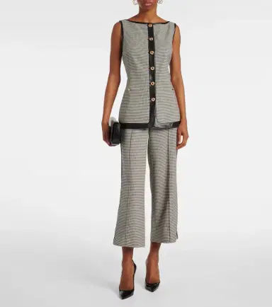 Simkhai Cressida checked faux leather-trimmed vest | Thumbnail 3 Simkhai Cressida checked faux leather-trimmed vest | Thumbnail 3