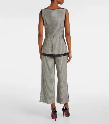 Simkhai Cressida checked faux leather-trimmed vest | Thumbnail 4 Simkhai Cressida checked faux leather-trimmed vest | Thumbnail 4