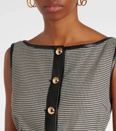 Simkhai Cressida checked faux leather-trimmed vest | Thumbnail 5 Simkhai Cressida checked faux leather-trimmed vest | Thumbnail 5