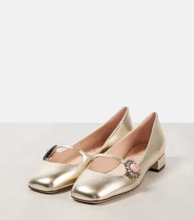 Valentino Garavani Metallic leather Mary Jane flats | Thumbnail 4 Valentino Garavani Metallic leather Mary Jane flats | Thumbnail 4