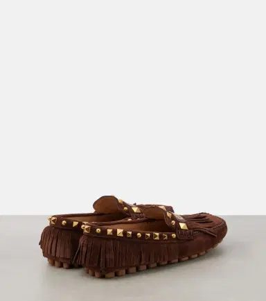 Valentino Garavani VLogo fringed suede driving shoes | Thumbnail 3 Valentino Garavani VLogo fringed suede driving shoes | Thumbnail 3