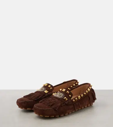 Valentino Garavani VLogo fringed suede driving shoes | Thumbnail 4 Valentino Garavani VLogo fringed suede driving shoes | Thumbnail 4