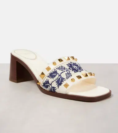 Valentino Garavani County 60 Rockstud embroidered mules | Thumbnail 3 Valentino Garavani County 60 Rockstud embroidered mules | Thumbnail 3