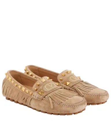 Valentino Garavani Plaster Caster VLogo suede driving shoes | Thumbnail 1 Valentino Garavani Plaster Caster VLogo suede driving shoes | Thumbnail 1