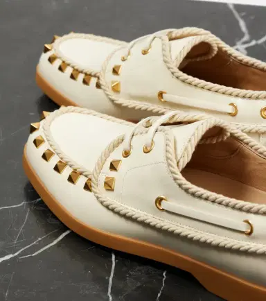 Valentino Garavani Palm Avenue Rockstud leather boat shoes | Thumbnail 3 Valentino Garavani Palm Avenue Rockstud leather boat shoes | Thumbnail 3