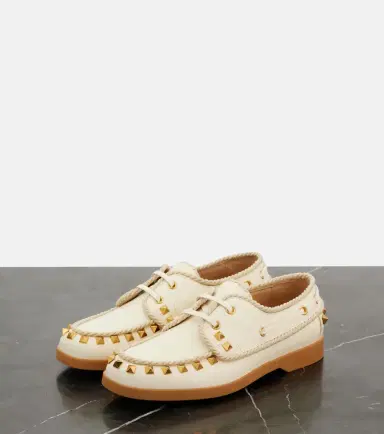 Valentino Garavani Palm Avenue Rockstud leather boat shoes | Thumbnail 4 Valentino Garavani Palm Avenue Rockstud leather boat shoes | Thumbnail 4