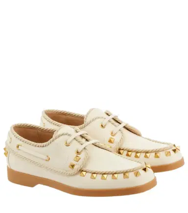Valentino Garavani Palm Avenue Rockstud leather boat shoes | Thumbnail 1 Valentino Garavani Palm Avenue Rockstud leather boat shoes | Thumbnail 1